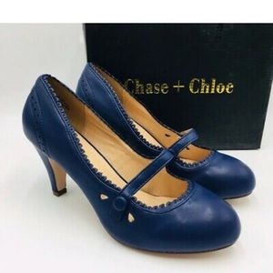 Navy blue heels maryjane style size 9